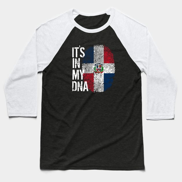 Dominican republic Flag Fingerprint My Story DNA Santo Domingo Domrep Baseball T-Shirt by Your Culture & Merch